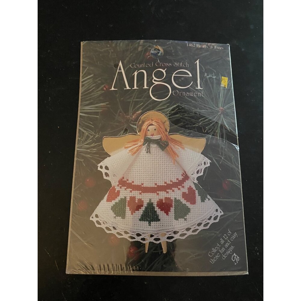 Designs for the Needle Counted Cross Stitch Angel Ornament Hearts 'n Trees #1462